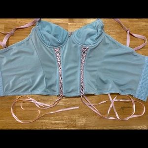Natures intimates pink and blue corset top